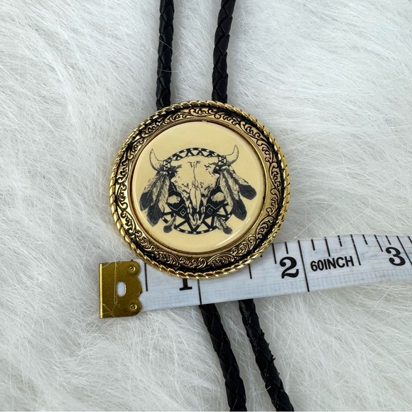 Vintage Barlow Buffalo Skull Bolo Tie – NIB – Western Cowboy Rockabilly - Picture 10 of 17